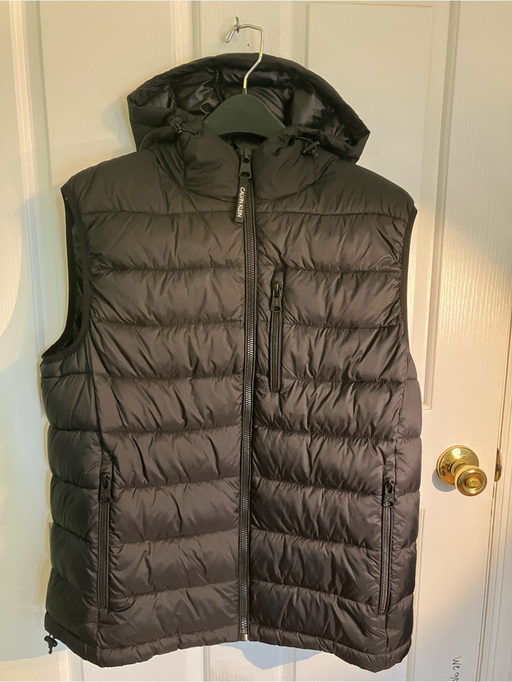 Calvin Klein Men's Black Quilted Hooded Puffer Vest